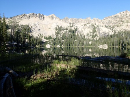 Alpine lake camp spot
