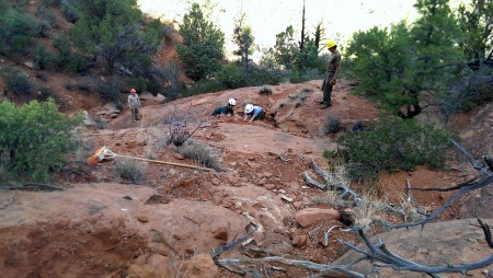 used the slick rock for the steep descent